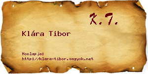 Klára Tibor névjegykártya